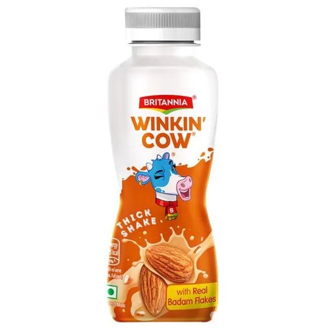 Britannia Winkin Cow Milk Shake Bottle - Badam, 200ml