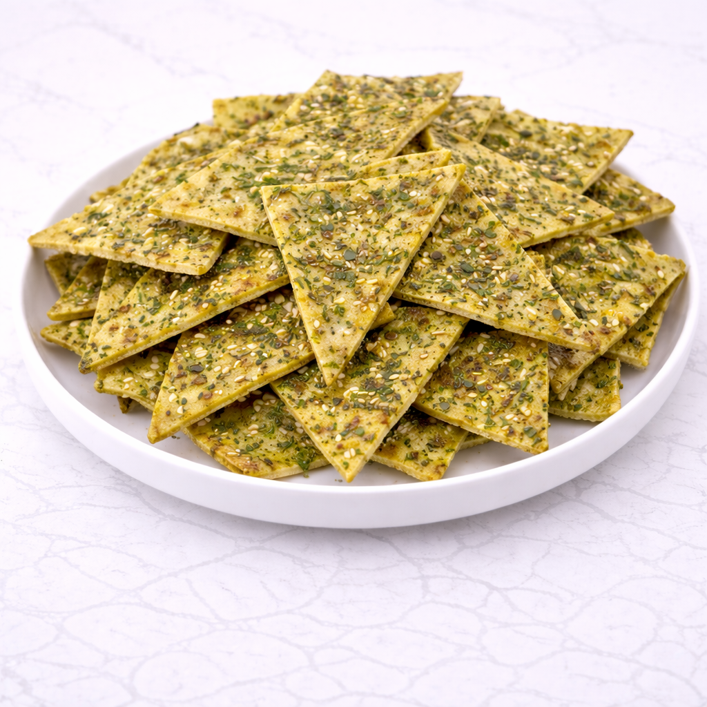 Spinach Lavash Bread Chips