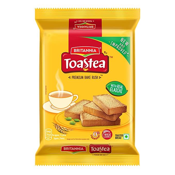 Britannia Toastea Premium Bake Rusk With Real Elaichi, 183g