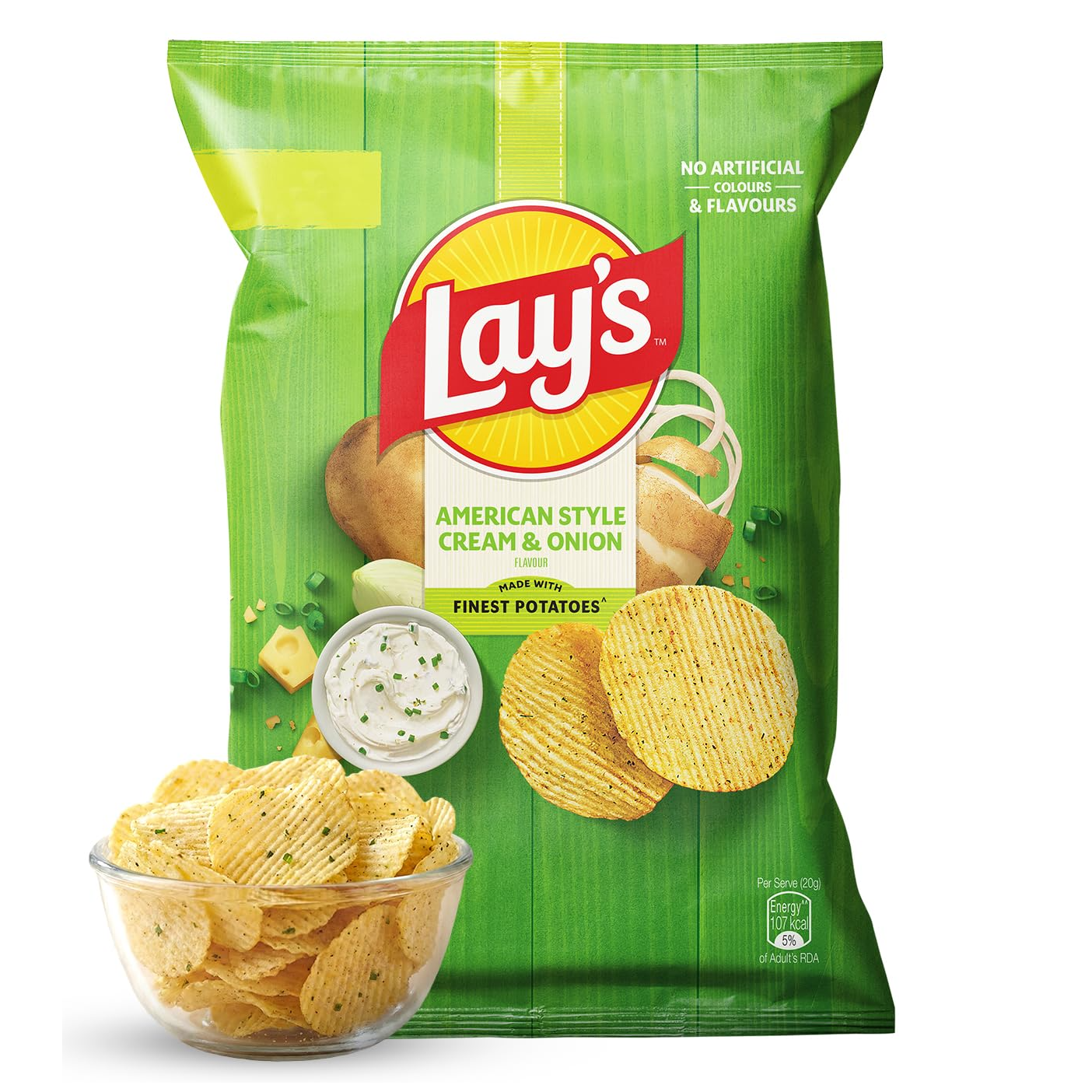 Lays Potato Chips - American Style Cream & Onion, 52g