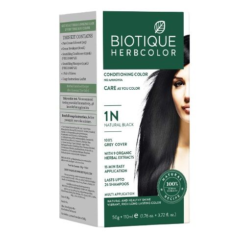 Biotique Bio Herbcolor - 1N Natural Black, 50g+110ml