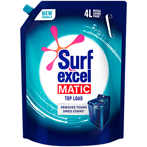 Surf Excel Matic Liquid Detergent Refill Pouch - Top Load, 4L