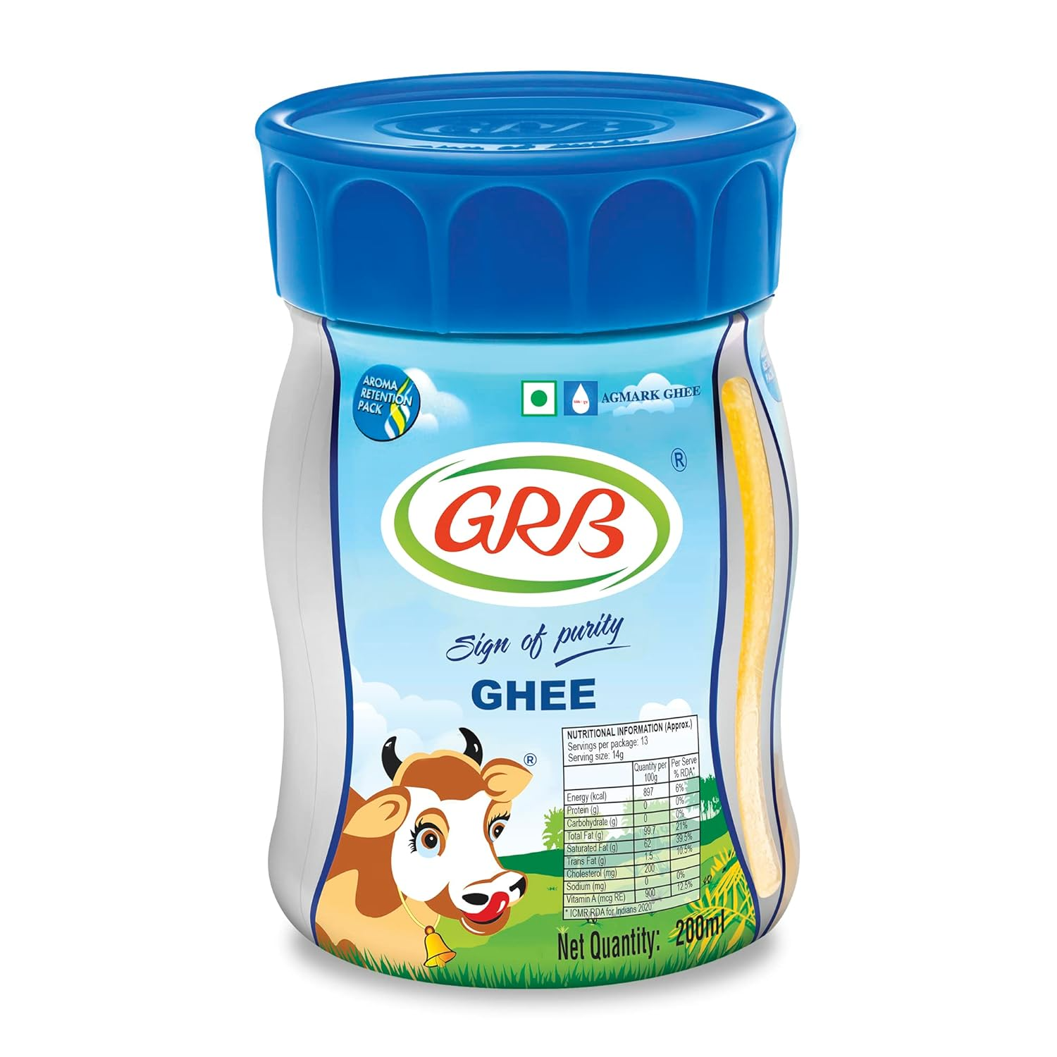 GRB Cow Ghee PET Bottle, 200ml