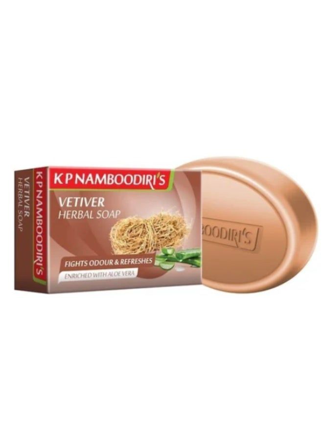 K P Namboodiri's Herbal Soap - Vetiver & Aloevera, 75g