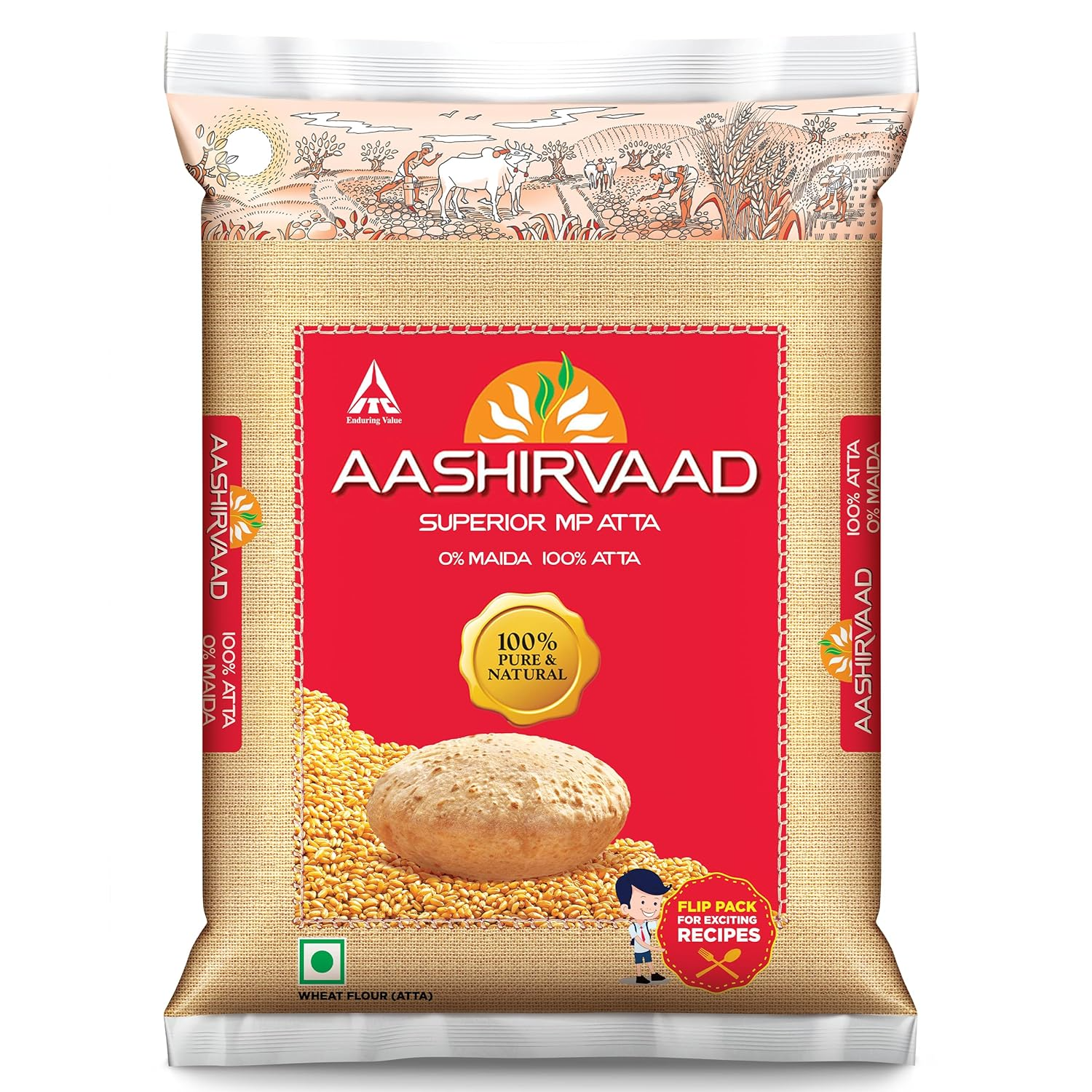 Aashirvaad Superior MP Atta Pouch, 1kg