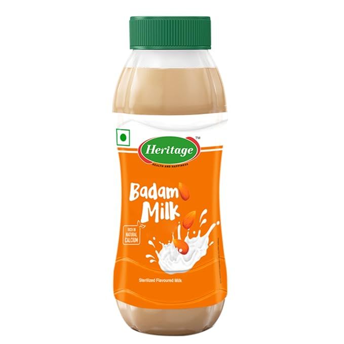 Heritage Flavoured Milk PET Bottle - Badam, 200ml