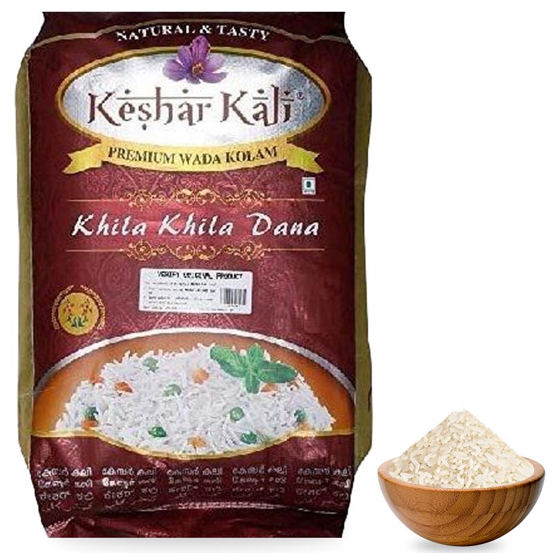 Keshar Kali Premium Wada Kolam Rice - Khila Khila Dana, 30kg