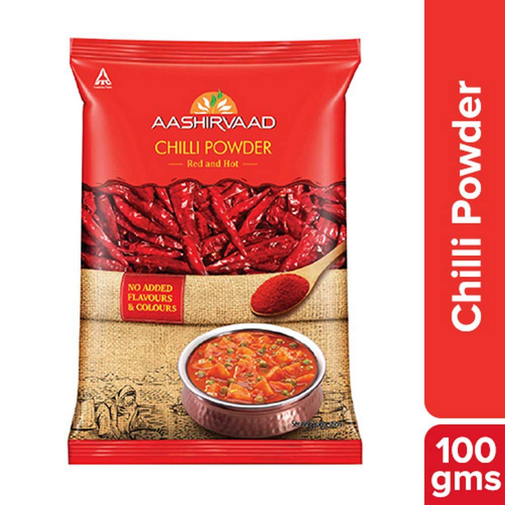 Aashirvaad Chilli Powder Pouch - Red & Hot, 100g