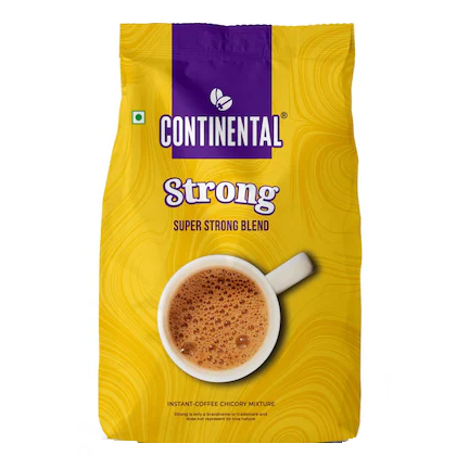 Continental Coffee Powder Standy Pouch Super Strong Blend, 200g (53% Coffee 47% Chicory)