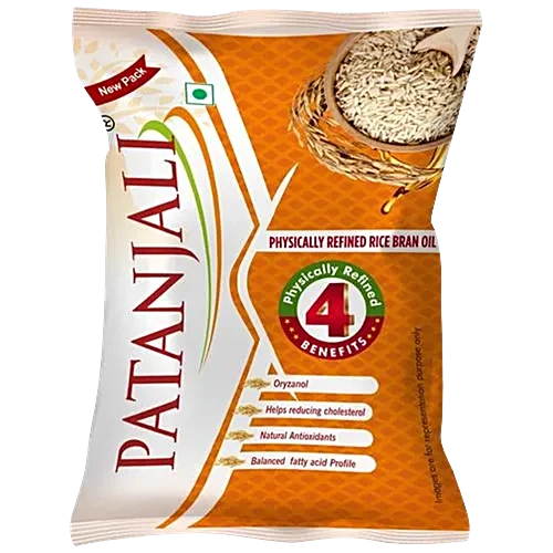 Patanjali Oil Pouch - Rice Bran , 1L