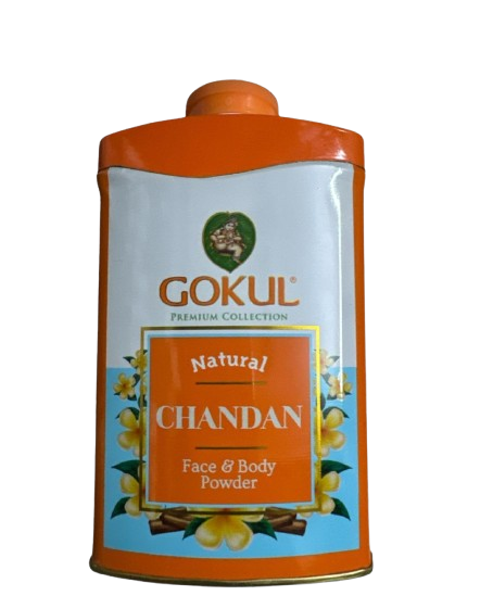 Gokul Natural Face & Body Talcum Powder - Chandan, 100g