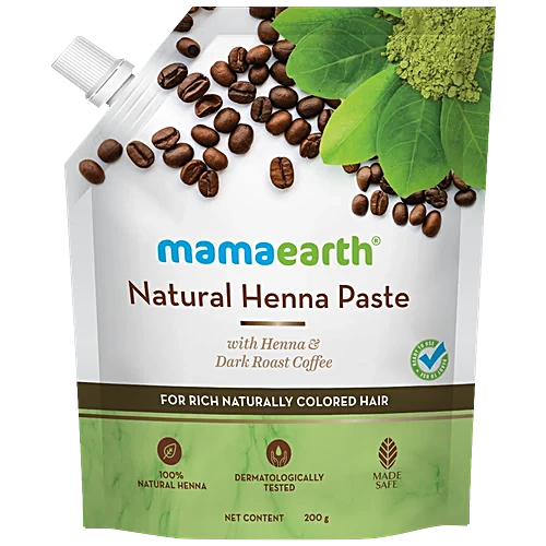 Mamaearth Natural Henna Paste Spout Pack - Henna & Dark Roast Coffee, 200g