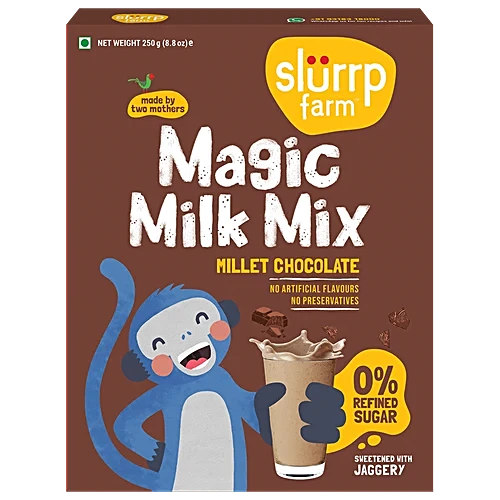 Slurrp Farm Chocolate Milk Mix Carton - Sugar Sweetened With Jaggery, 250g