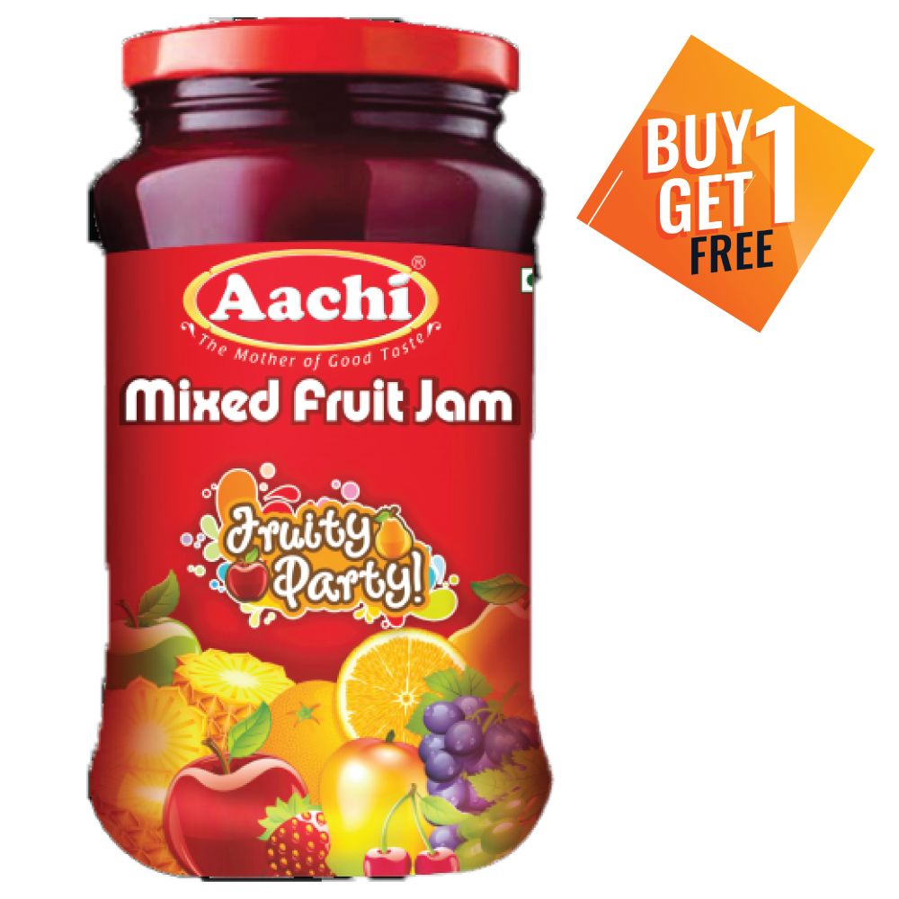 Aachi Jam Bottle - Mixed Fruit, 200g (Buy 1 Get 1 Free)