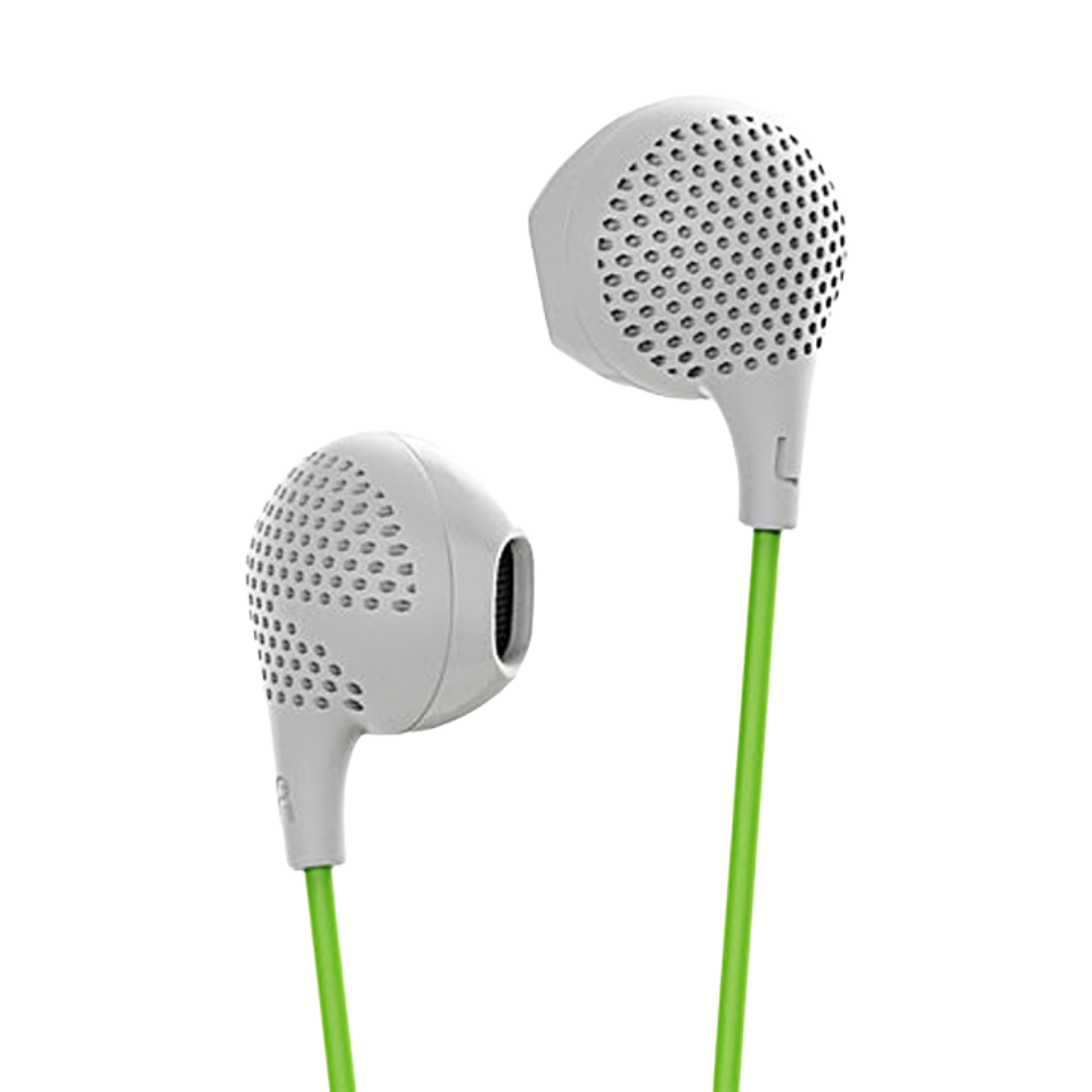 Boat Bassheads 104 In Ear Wired Earphones With Mic - White & Green, 1pc
