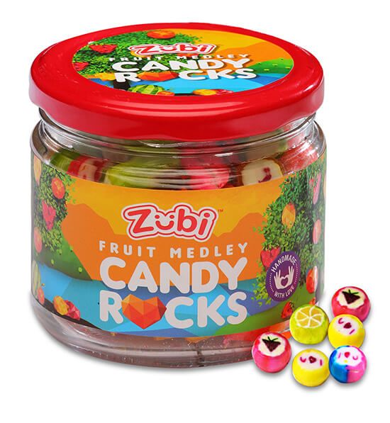Zubi Rocks Candy Jar - Fruit Medley, 200g