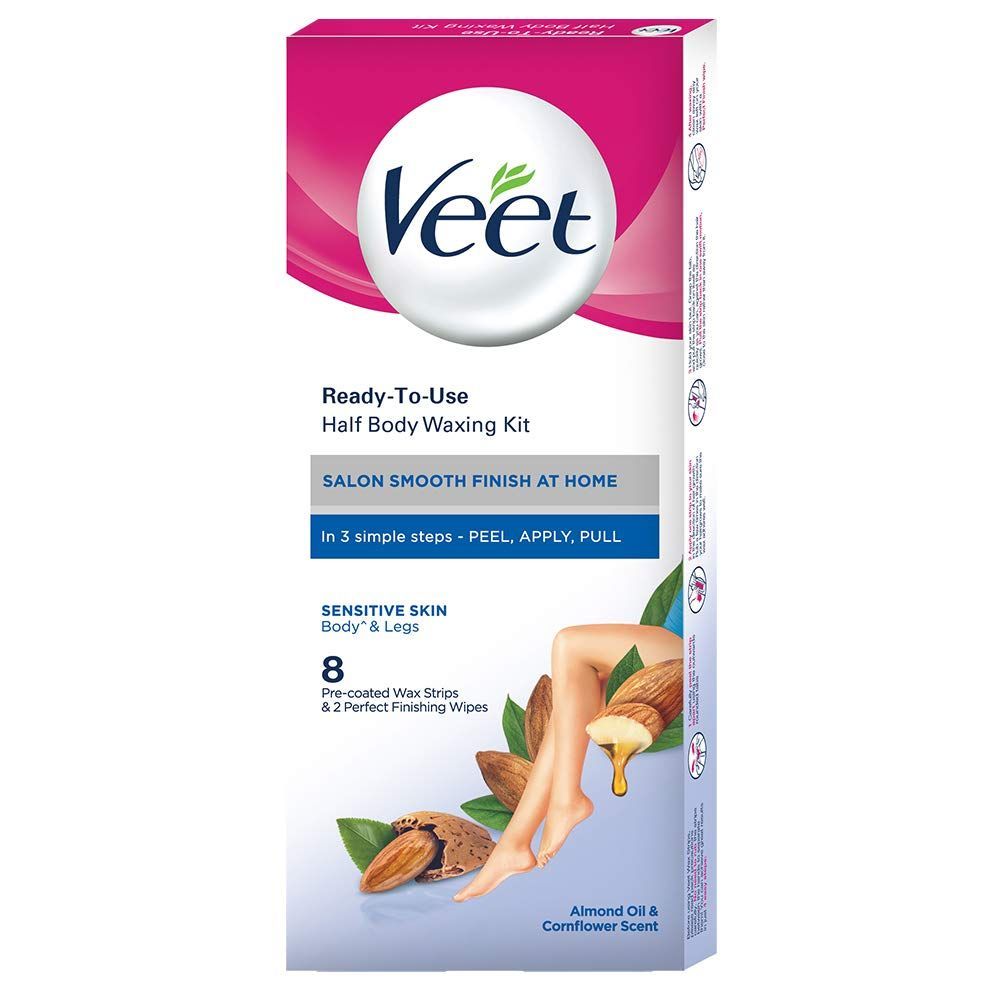Veet Half Body Wax Strips - Sensitive Skin, 8pc