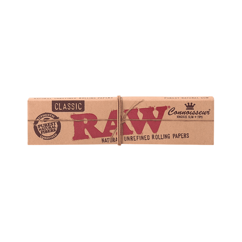 Raw Classic King Size Rolling Brown Paper & Filter Tips, 1pc (32 Leaves)