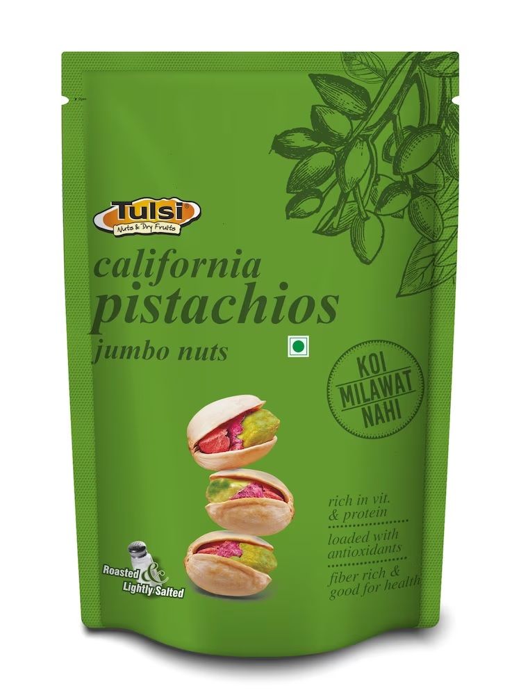 Tulsi California Pistachios Nut Pouch - Jumbo, 200g