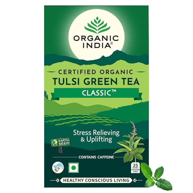 Organic India Tulsi Green Tea - Classic, 1.74g (Set of 25)