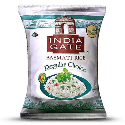 India Gate Basmati Rice Pouch - Regular Choice, 1kg