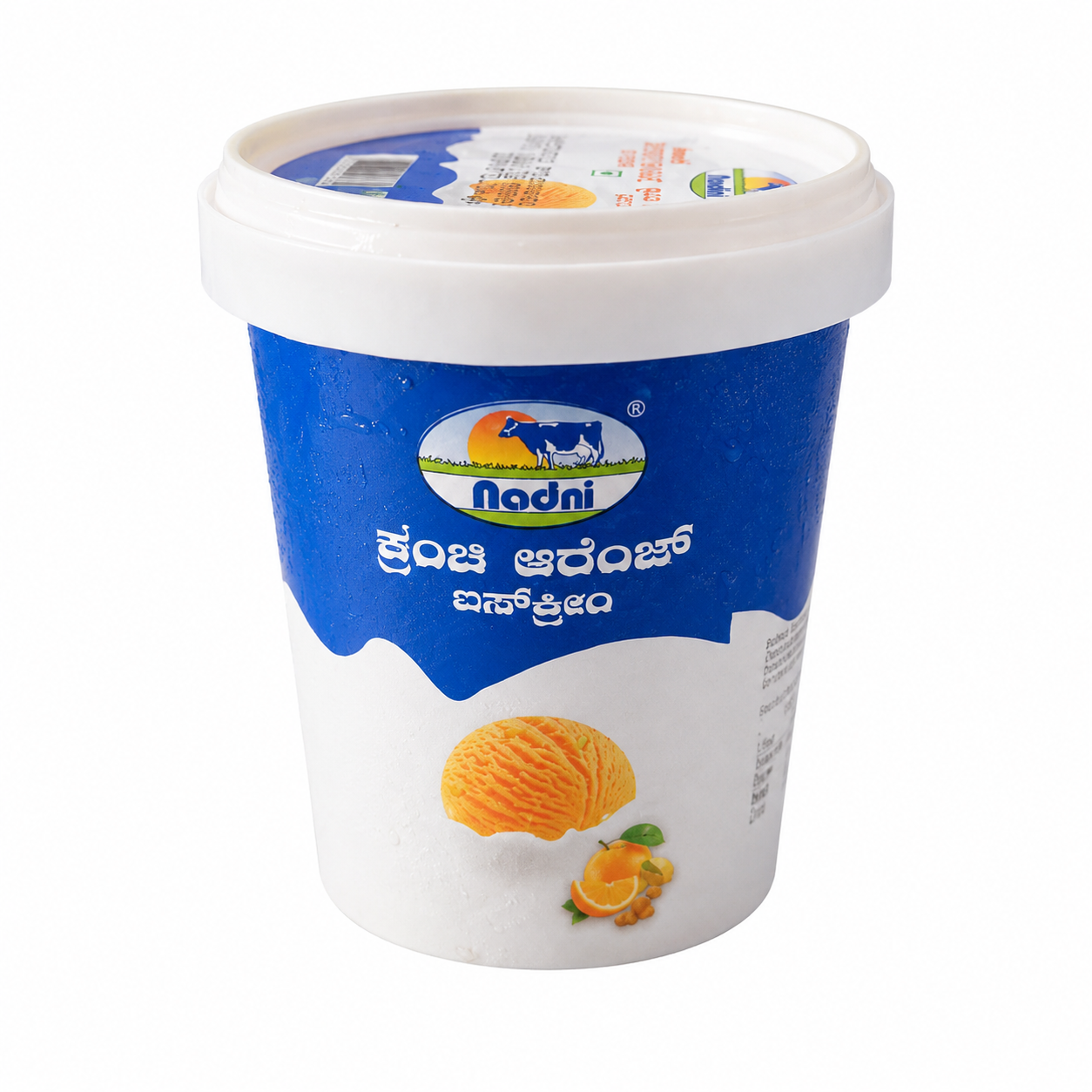 Nandini Crunchy Ice Cream Tub - Orange, 500ml