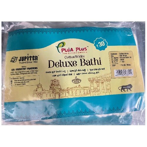 Pujaa Plus Cotton Wicks Bathi Pouch - Deluxe, 100pc