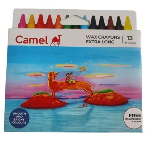 Camlin Extra Long Wax Crayons, 13 Shades