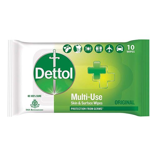 Dettol Disinfectant Skin & Surface Wet Wipes - Original, 10pc