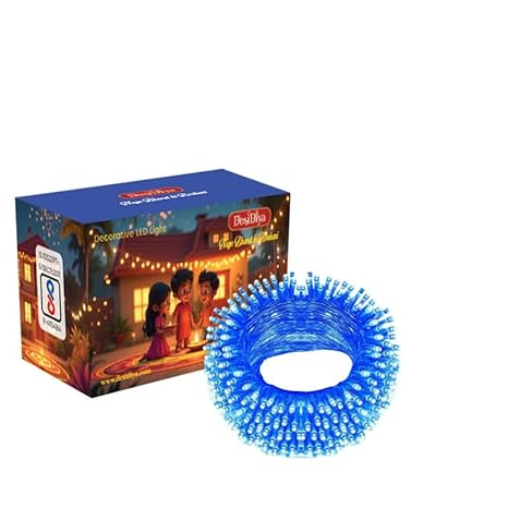 DesiDiya LED Decorative Rice Lights - Blue, 12m (1pc)