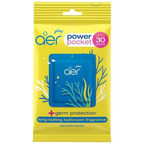 Godrej Aer Pocket Bathroom Fragrance - Sea Breeze, 10g