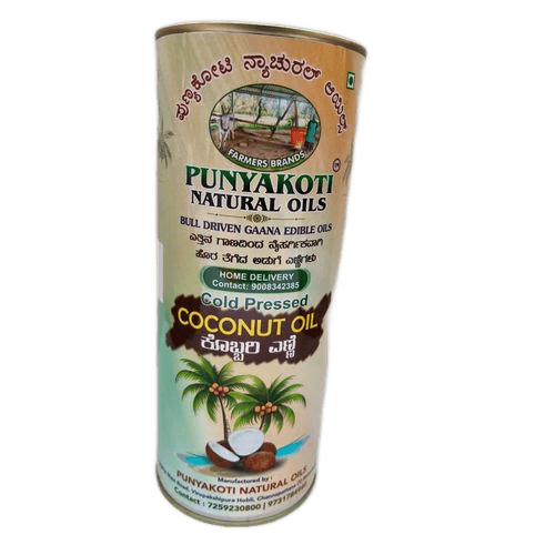 Punyakoti Cold Pressed Coconut Oil Tin, 1L