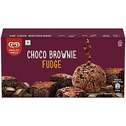 Kwality Wall's Ice Cream Carton - Choco Brownie Fudge, 700ml