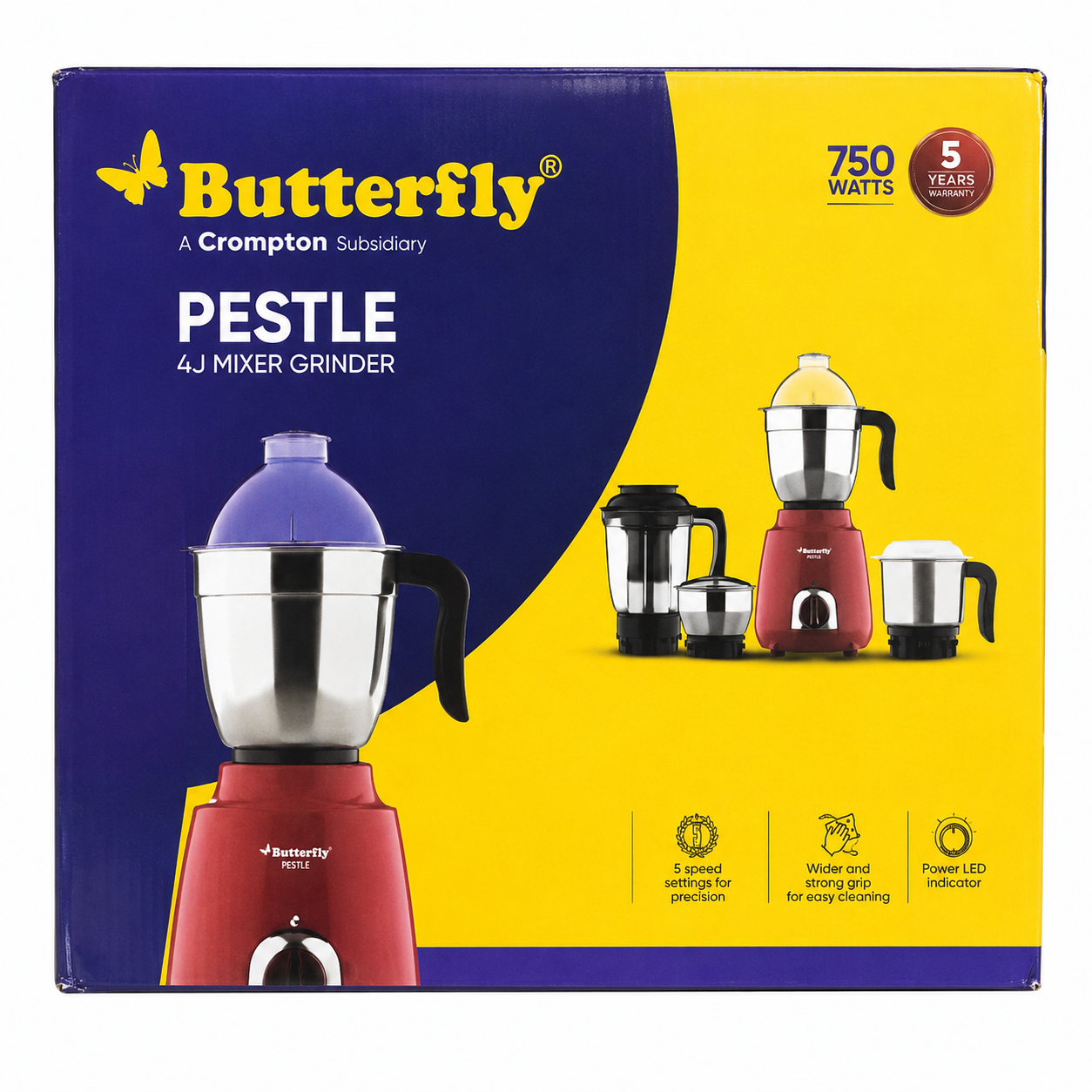 Butterfly PESTLE 4J Mixer Grinder (750W)