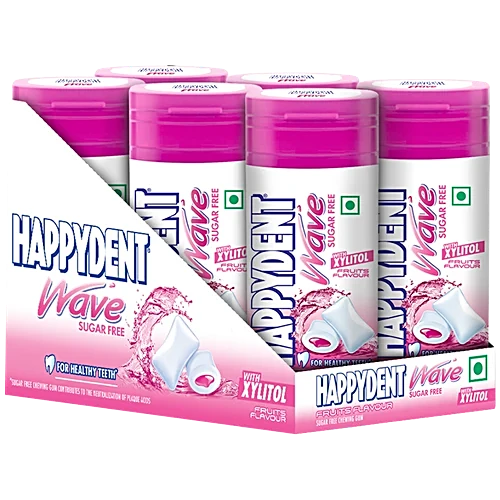 Happydent Wave Xylitol Sparkling Smile Chewing Gum - Strawberry, 8pc