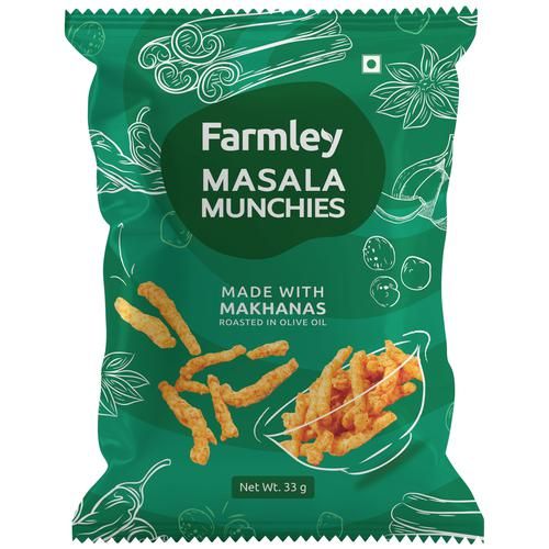 Farmley Roasted Makhana Pouch - Masala Munchies, 33g