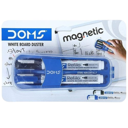 Doms Magnetic Whiteboard Duster With 2 Whiteboard Marker, 1pc