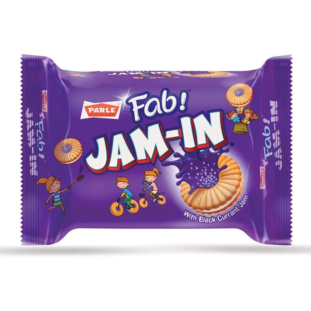 Parle Fab Jam In Cream Biscuit - Black Currant, 55g