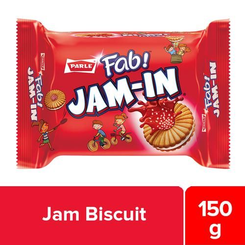 Parle Fab Jam in Cream Biscuit - Orange, 150g