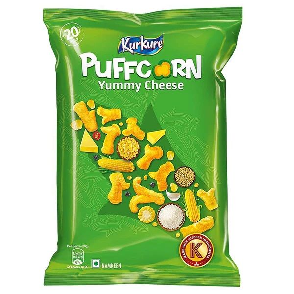 Kurkure Namkeen - Puffcorn Yummy Cheese, 28g