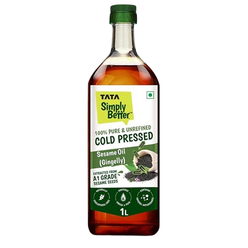 Tata Simply Better Cold Pressed Gingelly Sesame Oil PET Bottle, 1L