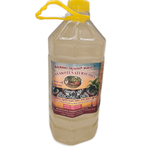 Punyakoti Wood Pressed Coconut Oil PET Bottle, 2L