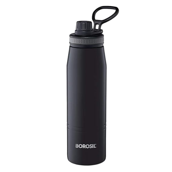 Borosil Hydra Gosports Vacuum Insulated Bottle -  Black, 900ml