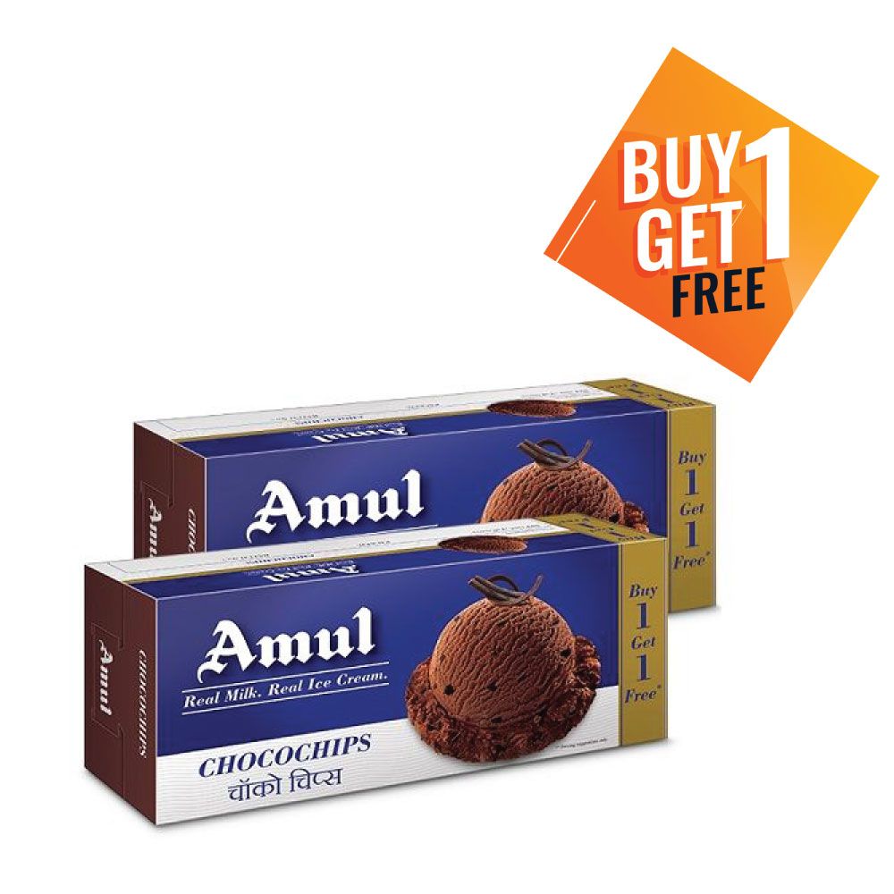 Amul Ice Cream Combo - Chocolate, 750ml (Buy 1 Get 1 Free)