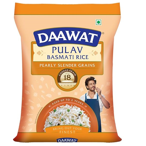 Daawat Pulav Basmati Rice Pouch, 5kg
