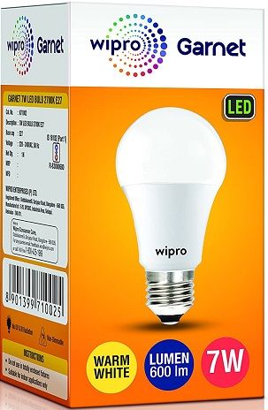 Wipro Garnet LED Bulb, 7 Watt (Cool Day, White)