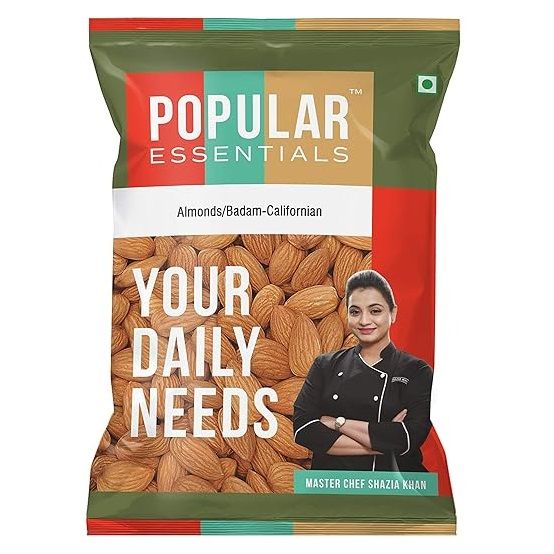 Popular Essentials Essential California Almonds Standy Pouch, 250g