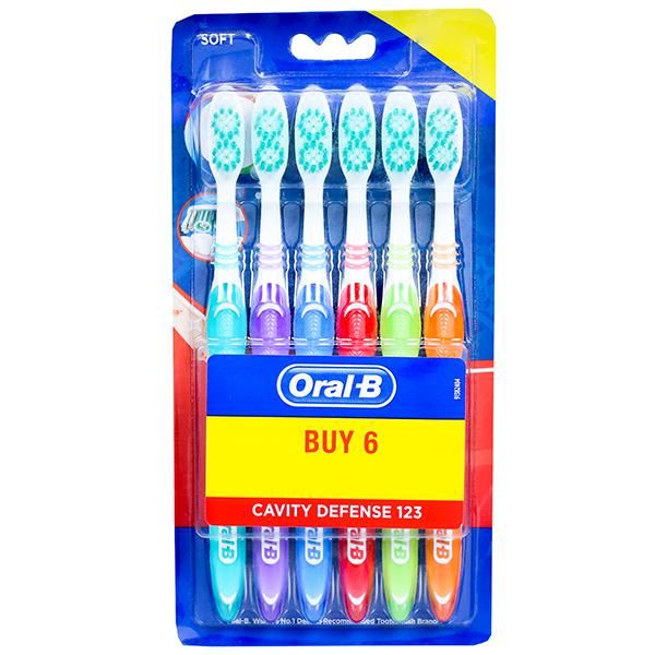 Oral-B 123 Cavity Defense Toothbrush - Soft, 6pc