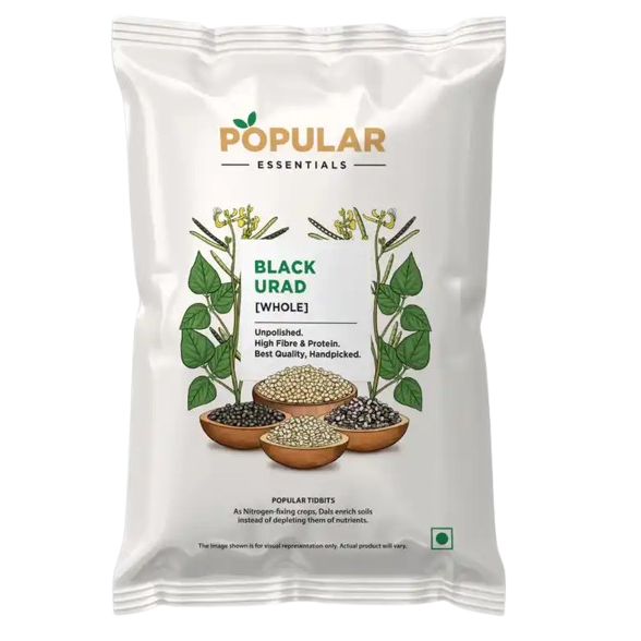 Popular Essentials Urad Gota Pouch - Whole, 2kg