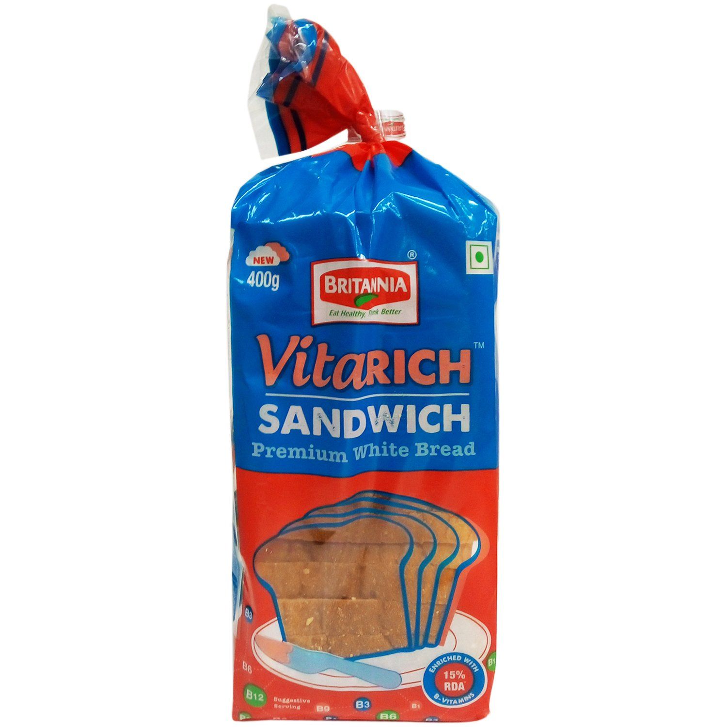 Britannia Vitarich Sandwich Premium White Bread, 400g